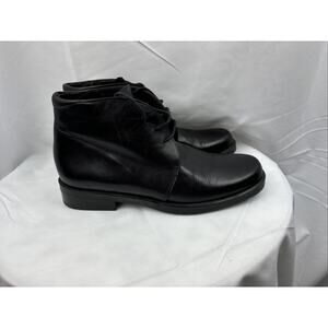 Walking Co Black Leather Ankle Boots Women’s Sz 7.5 US 38 EU Made In Italy